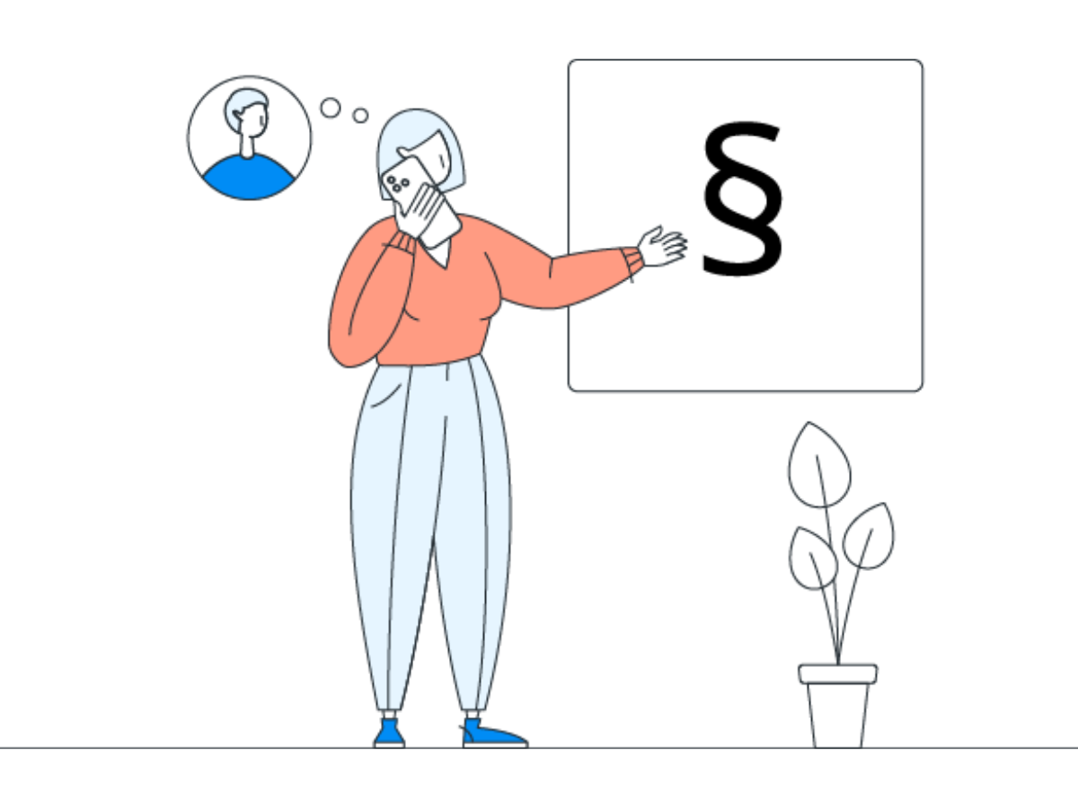 Illustration af arbejdsgiver, der kontakter DataLøns juridiske rådgivning